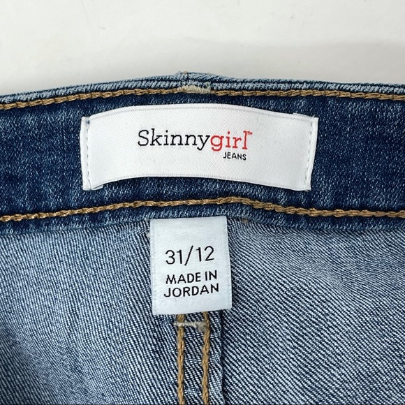 NWT! Skinny Girl High Rise Button Front Cropped Wide Leg Denim Stretch Jeans - Picture 10 of 14